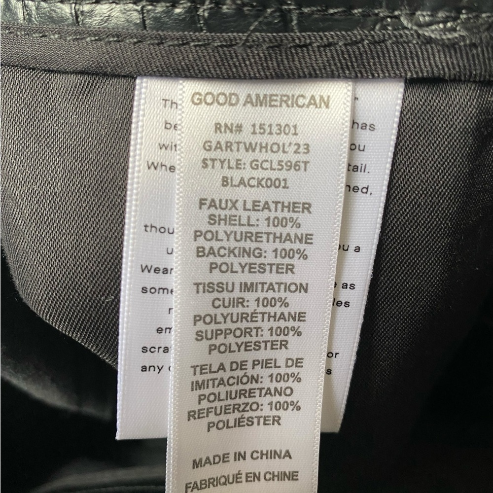 Good American Vegan Croc-Embossed Leather Pants - Picture 6 of 7